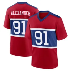 Men's Darius Alexander New York Giants No.91 Game Century Alternate Jersey - Red