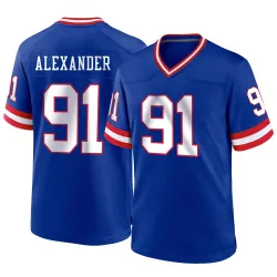 Men's Darius Alexander New York Giants No.91 Game Classic Jersey - Royal