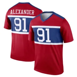 Men's Darius Alexander New York Giants No.91 Legend Century Alternate Jersey - Red