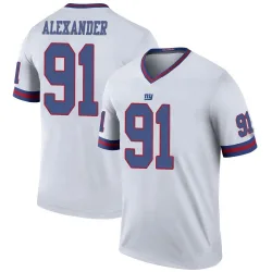 Men's Darius Alexander New York Giants No.91 Legend Color Rush Jersey - White