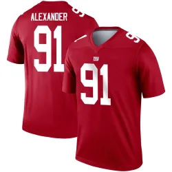 Men's Darius Alexander New York Giants No.91 Legend Inverted Jersey - Red