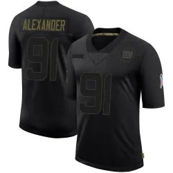 Men's Darius Alexander New York Giants No.91 Limited 2020 Salute To Service Retired Jersey - Black