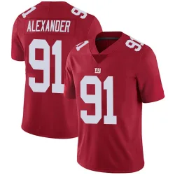 Men's Darius Alexander New York Giants No.91 Limited Alternate Vapor Untouchable Jersey - Red
