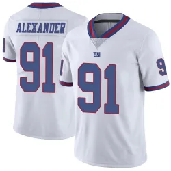 Men's Darius Alexander New York Giants No.91 Limited Color Rush Jersey - White