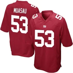 Men's Darius Muasau New York Giants No.53 Game Alternate Jersey - Red