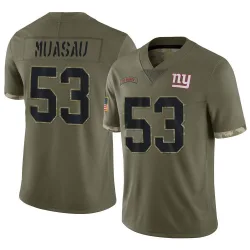 Men's Darius Muasau New York Giants No.53 Limited 2022 Salute To Service Jersey - Olive