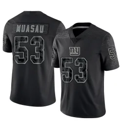 Men's Darius Muasau New York Giants No.53 Limited Reflective Jersey - Black