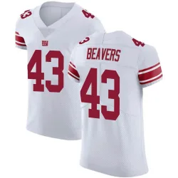 Men's Darrian Beavers New York Giants No.43 Elite Vapor Untouchable Jersey - White