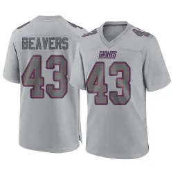 Men's Darrian Beavers New York Giants No.43 Game Atmosphere Fashion Jersey - Gray