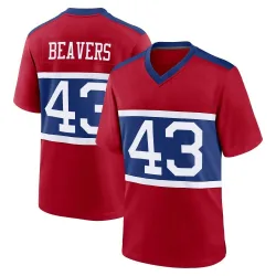 Men's Darrian Beavers New York Giants No.43 Game Century Alternate Jersey - Red