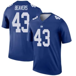 Men's Darrian Beavers New York Giants No.43 Legend Jersey - Royal