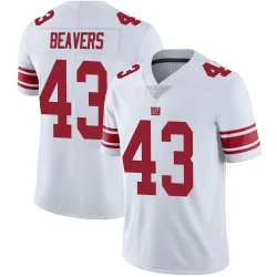 Men's Darrian Beavers New York Giants No.43 Limited Vapor Untouchable Jersey - White