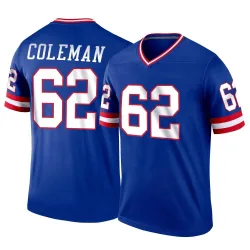 Men's Davon Coleman New York Giants No.62 Legend Classic Jersey - Royal
