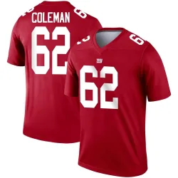 Men's Davon Coleman New York Giants No.62 Legend Inverted Jersey - Red