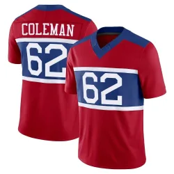 Men's Davon Coleman New York Giants No.62 Limited Century Alternate Vapor F.U.S.E. Jersey - Red