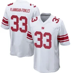 Men's Demetrius Flannigan-Fowles New York Giants No.33 Game Jersey - White