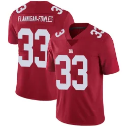 Men's Demetrius Flannigan-Fowles New York Giants No.33 Limited Alternate Vapor Untouchable Jersey - Red