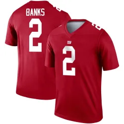 Men's Deonte Banks New York Giants No.2 Legend Inverted Jersey - Red