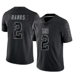 Men's Deonte Banks New York Giants No.2 Limited Reflective Jersey - Black