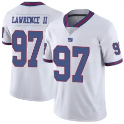 Men's Dexter Lawrence II New York Giants No.97 Limited Color Rush Jersey - White