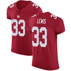Men's Dion Lewis New York Giants No.33 Elite Alternate Vapor Untouchable Jersey - Red
