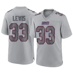 Men's Dion Lewis New York Giants No.33 Game Atmosphere Fashion Jersey - Gray