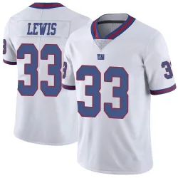 Men's Dion Lewis New York Giants No.33 Limited Color Rush Jersey - White
