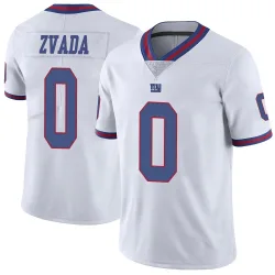 Men's Dominic Zvada New York Giants No.0 Limited Color Rush Jersey - White