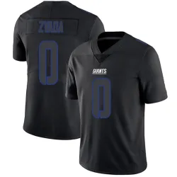 Men's Dominic Zvada New York Giants No.0 Limited Jersey - Black Impact