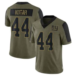 Men's Doug Kotar New York Giants No.44 Limited 2021 Salute To Service Jersey - Olive