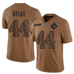 Men's Doug Kotar New York Giants No.44 Limited 2023 Salute To Service Jersey - Brown