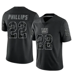 Men's Dru Phillips New York Giants No.22 Limited Reflective Jersey - Black