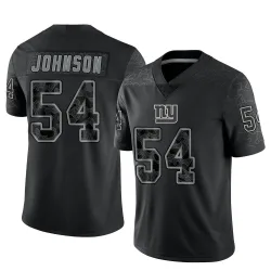 Men's Dyontae Johnson New York Giants No.54 Limited Reflective Jersey - Black