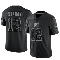 Men's Eddie Stanky New York Giants No.12 Limited Reflective Jersey - Black