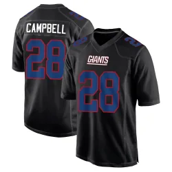 Men's Elijah Campbell New York Giants No.28 Game Carbon Fashion Jersey - Black