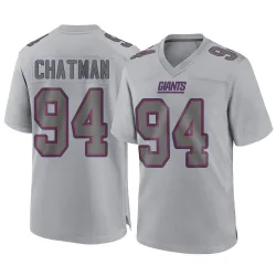 Men's Elijah Chatman New York Giants No.94 Game Atmosphere Fashion Jersey - Gray
