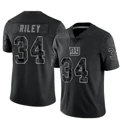 Men's Elijah Riley New York Giants No.34 Limited Reflective Jersey - Black