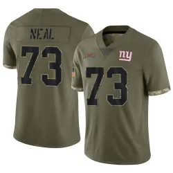 Men's Evan Neal New York Giants No.73 Limited 2022 Salute To Service Jersey - Olive