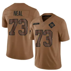 Men's Evan Neal New York Giants No.73 Limited 2023 Salute To Service Jersey - Brown