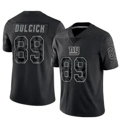 Men's Greg Dulcich New York Giants No.89 Limited Reflective Jersey - Black