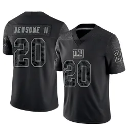 Men's Greg Newsome II New York Giants No.20 Limited Reflective Jersey - Black