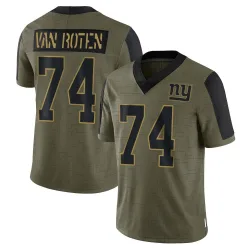 Men's Greg Van Roten New York Giants No.74 Limited 2021 Salute To Service Jersey - Olive