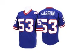 Men's Harry Carson New York Giants No.53 Authentic Throwback Jersey - Blue