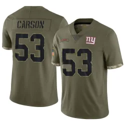 Men's Harry Carson New York Giants No.53 Limited 2022 Salute To Service Jersey - Olive
