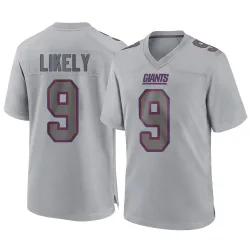 Men's Isaiah Likely New York Giants No.9 Game Atmosphere Fashion Jersey - Gray