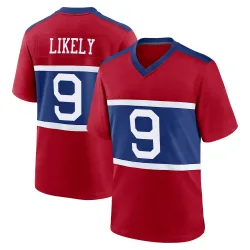 Men's Isaiah Likely New York Giants No.9 Game Century Alternate Jersey - Red