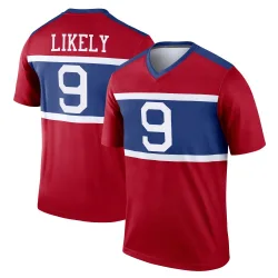 Men's Isaiah Likely New York Giants No.9 Legend Century Alternate Jersey - Red