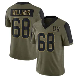Men's Jaison Williams New York Giants No.68 Limited 2021 Salute To Service Jersey - Olive