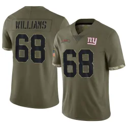 Men's Jaison Williams New York Giants No.68 Limited 2022 Salute To Service Jersey - Olive