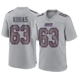 Men's Jake Kubas New York Giants No.63 Game Atmosphere Fashion Jersey - Gray